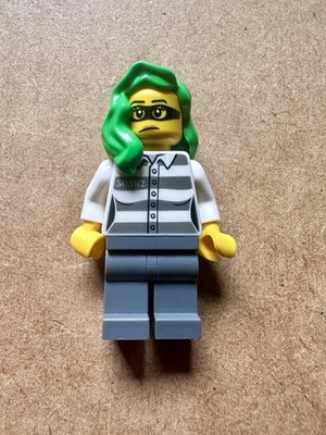 LEGO Gefängnis Gefangene weibliche grüne Haare Minifigur ~ City cty1364 ~ Original