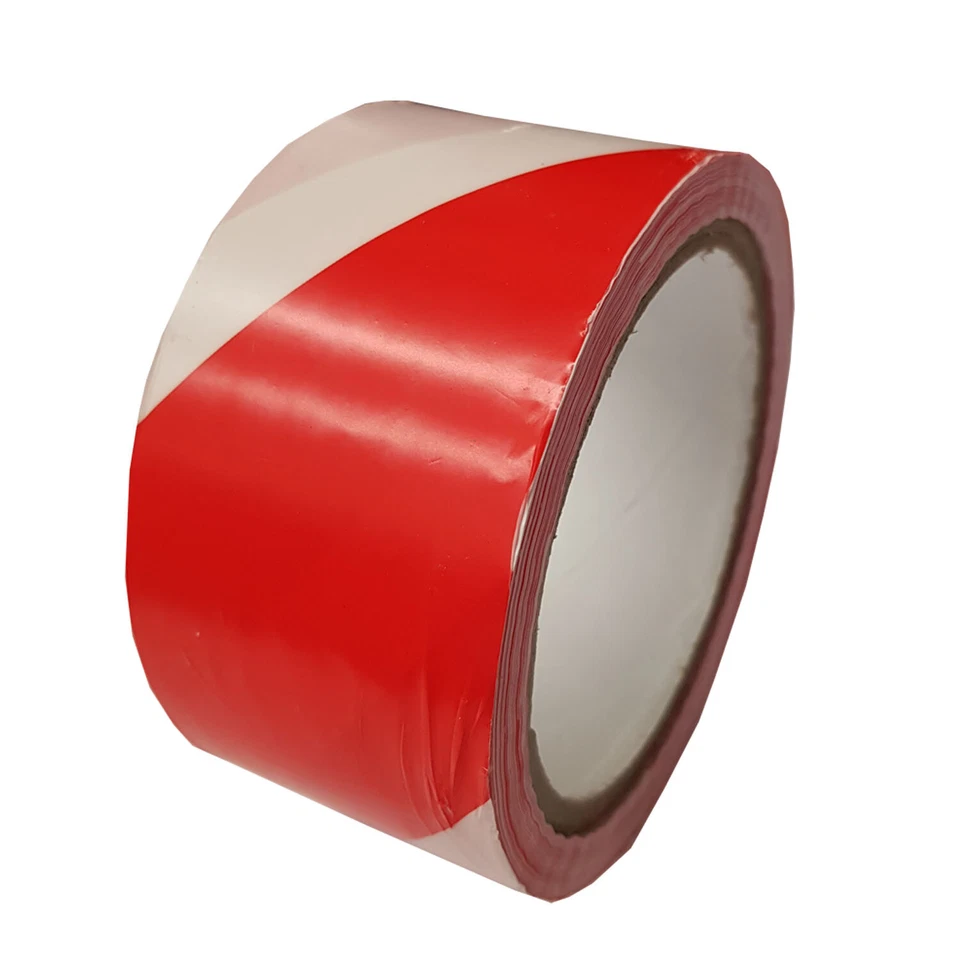SMART OUTDOORS 100 metres x 70mm BARRIER TAPE NON ADHESIVE RED/WHITE HAZARD WARNING distancing