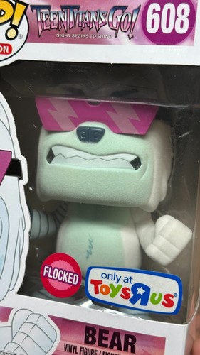 Funko Pop! Teen Titans GO! Bear #608 (Flocked) Toys R Us Exclusive Vinyl Figure - Picture 7 of 7