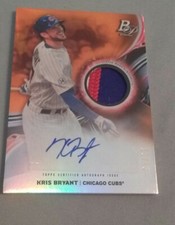 2019 Bowman Platinum Pieces Kris Bryant Auto #16/25 3 Color Jersey Relic MINT CN