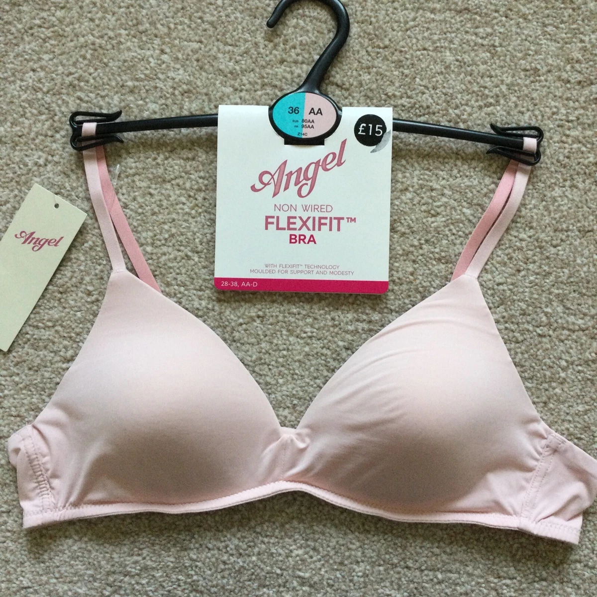 RRP £15 M&S Size 36AA Angel Non Wired Flexifit Padded First Bra Teenager  Pink