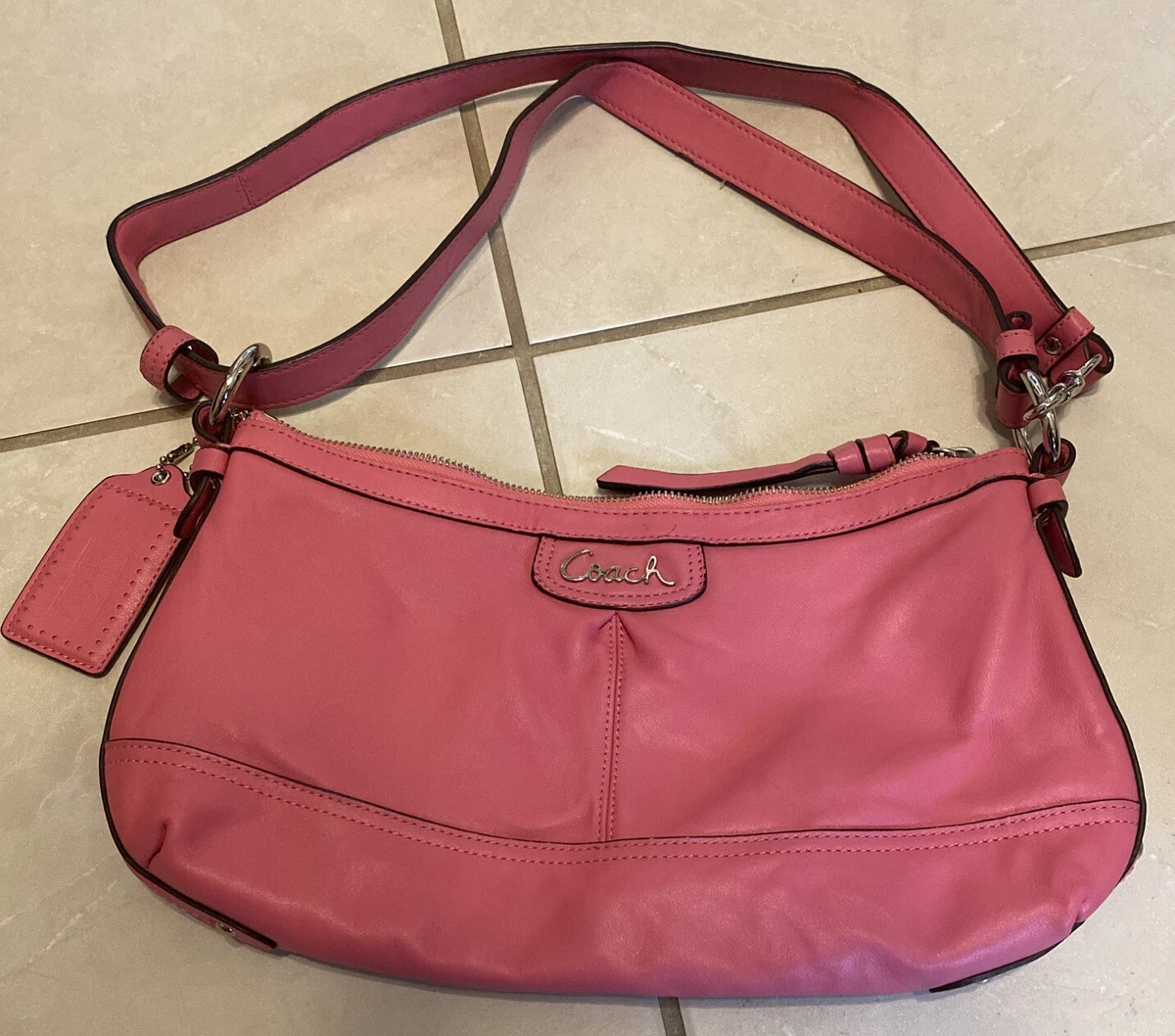 Coach signature canvas mini baguette hobo bag hot pink, Women's Fashion,  Bags & Wallets, Tote Bags on Carousell