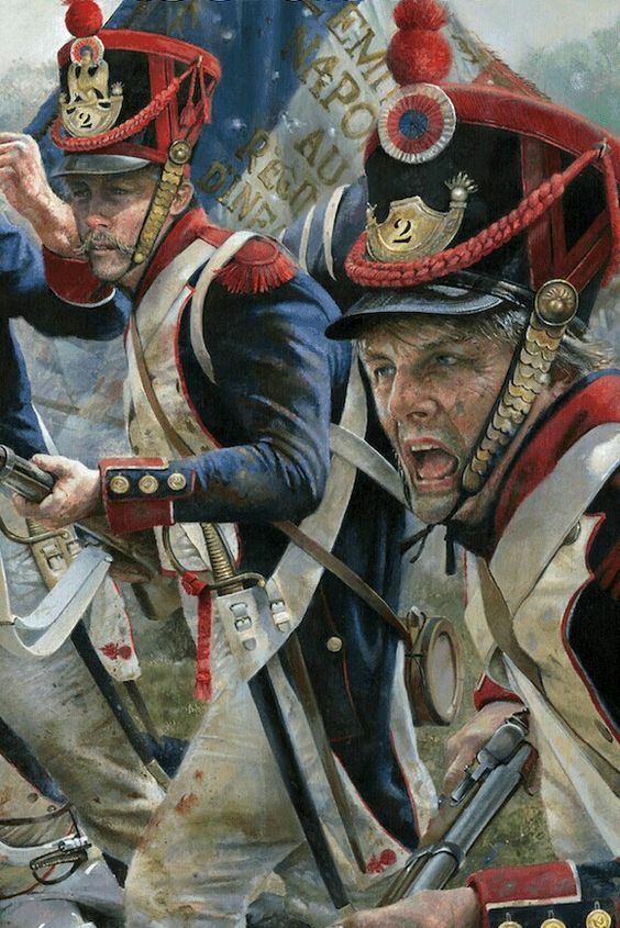 Tableau soldat militaire français bataille de l'Empire de taille 50x70 cm