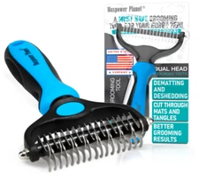 Double Sided Pet Grooming Brush Dematting Shedding Dog Brush Cat Undercoat Rake