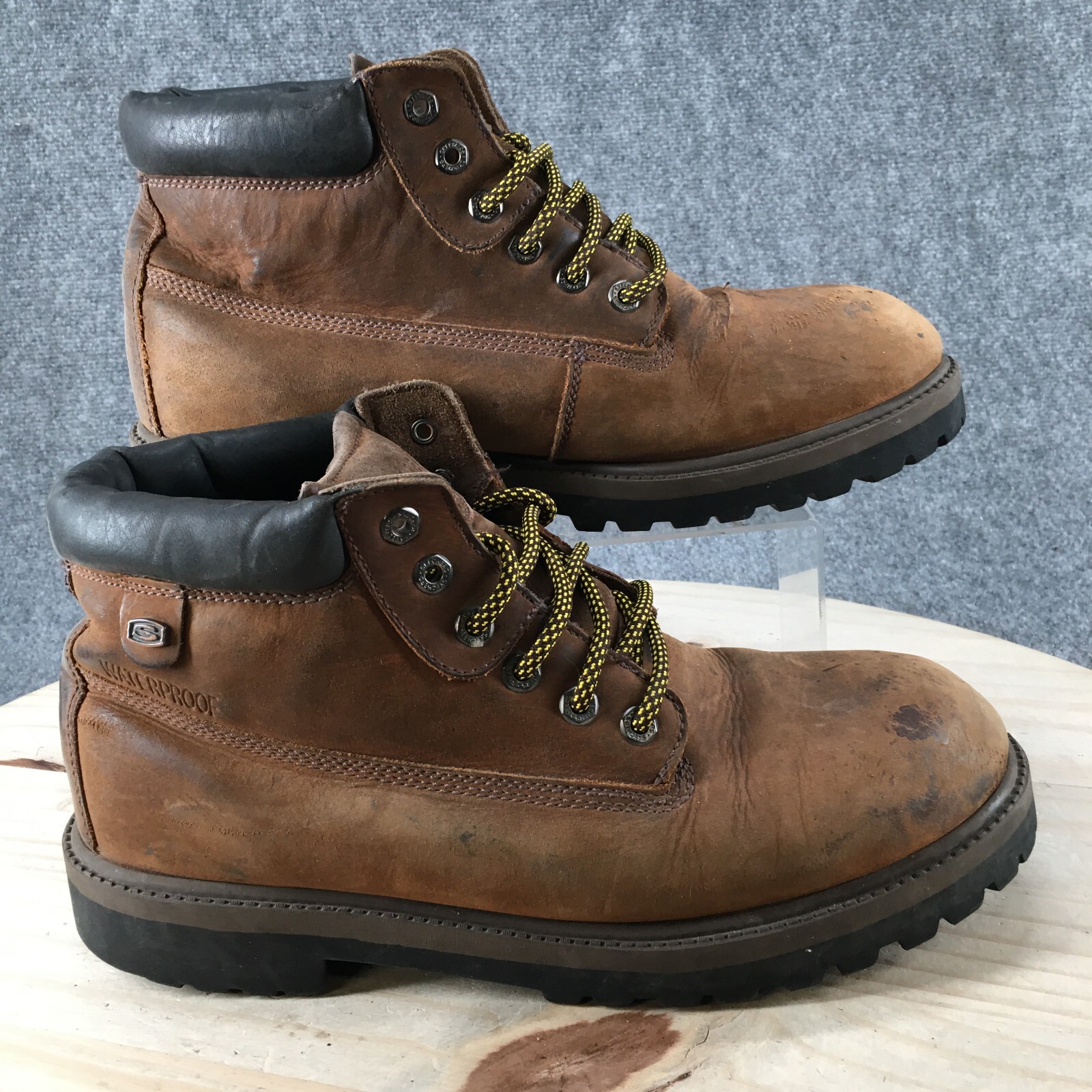 Skechers Combat Boots Mens 12 Brown Sergeant Verdict Waterproof Lace Up Leather-image