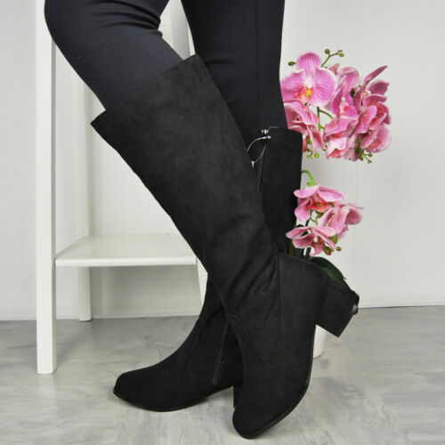 BREITE PASSFORM UND KALBE Stiefel Schuhe Damen Reißverschluss Smart gefüttert bequem Winter Damen Größen - Bild 1 von 9
