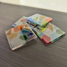 Handmade Stained Glass Epoxy Resin Coaster Se...