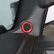 Red Carbon Fiber Speakers A-pillar Horn Decor Trim Ring Fits Hummer H2 03-09