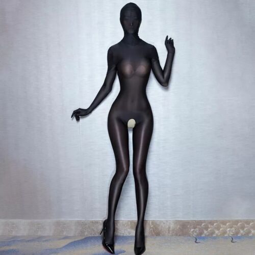 Oil Shiny Ganzkörperstocking Bodysuit ouvert Dessous Glanz Overall Catsuit - Bild 17 von 19