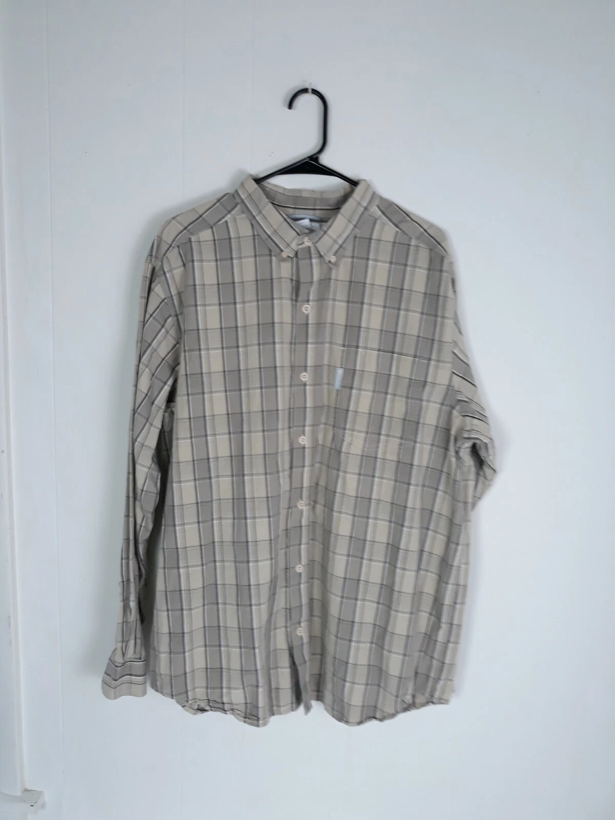 COLUMBIA Sportswear Camping Outdoors Casual LS Shirt Mens XL Tan Beige Brown