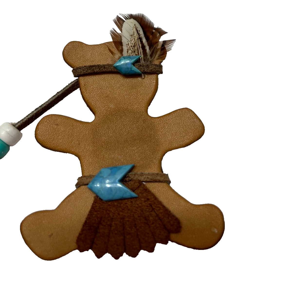 Leather Native American Boy & Girl Refrigerator Feathers