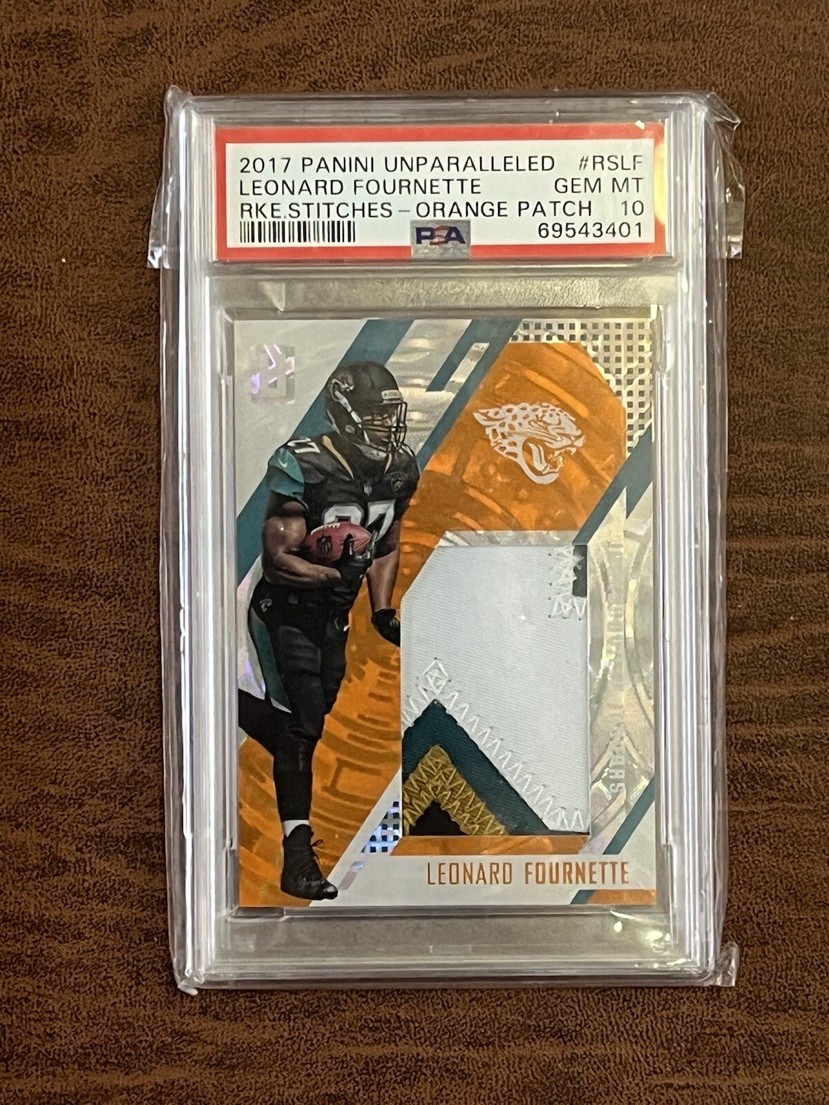 Leonard Fournette Panini Unparalleled Rookie Stitches #RSLF Orange Patch