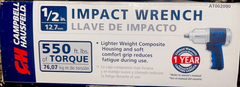 Llave de impacto para compresor de aire Campbell Hausfeld 1/2" 550 ft lb Foto 3 de 4