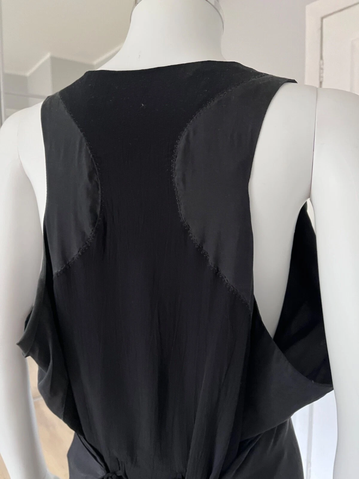 ACNE STUDIOS Abito ACNE Fluxus viscosa seta poliestere girocollo tunica nera taglia 40