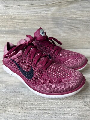 Nike Free RN Flyknit 2018 Running Shoes Raspberry Red White 942839-600 Women's 7