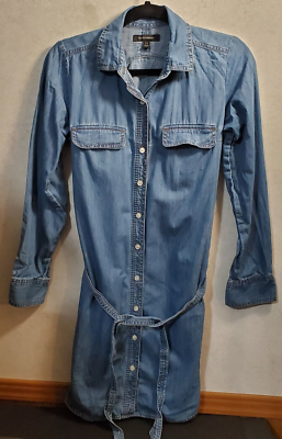 banana republic denim shirt dress Women's Denim Pocketed Mini Dress Rinse Regular Size XXL