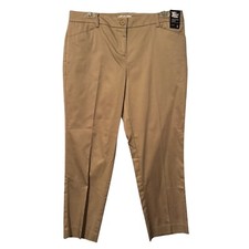 New York  Company Womens Straight Crop Pants Sateen Beige Size 6 crop pants NWT
