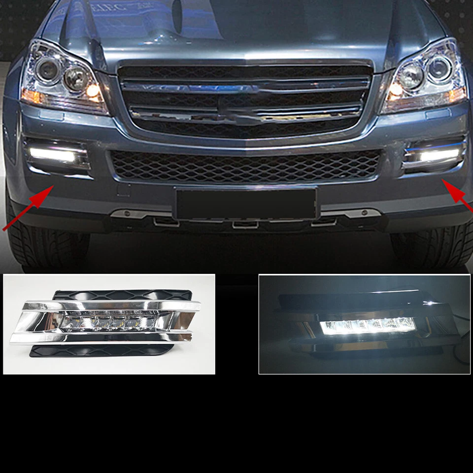 2x Luz de circulación diurna LED DRL blanca para Mercedes Benz GL320 GL450 GL550 Foto 4 de 4