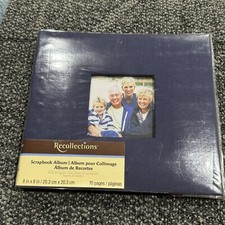 Dark Blue Recollections Scrapbook Album 8 x 8 10 Pages Makes 20 Layouts NEW