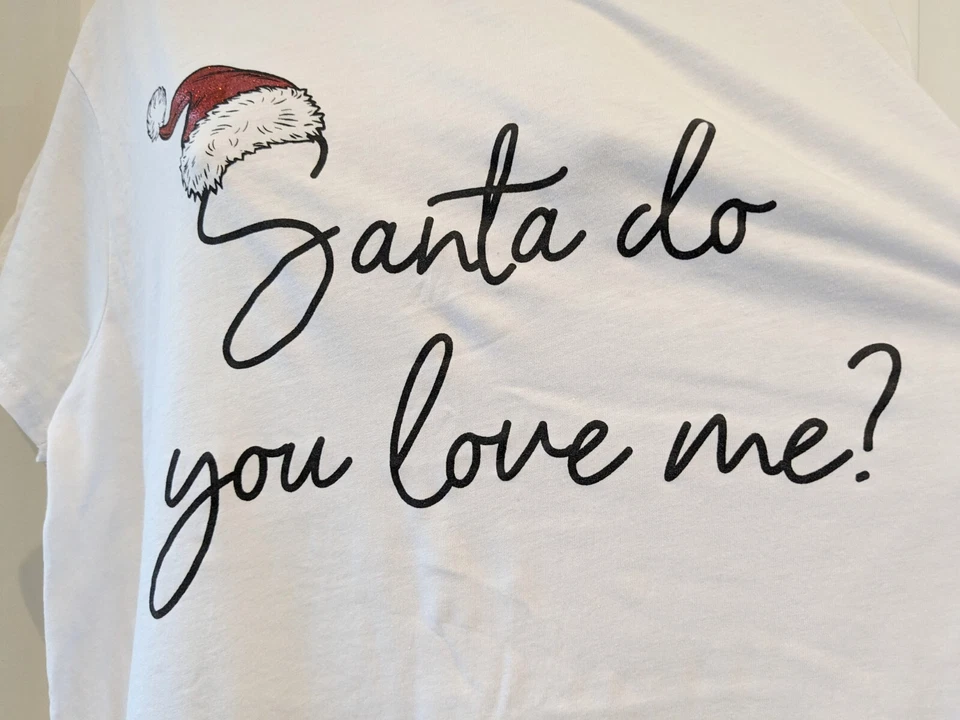 New Look Curves Christmas Santa Womens Top T-Shirt Size 22 White VGC - Image 2 of 4