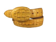 Men's Cowboy Crocodile Buttercup Exotic Leather Belt sz 32 Cinto Cocodrilo