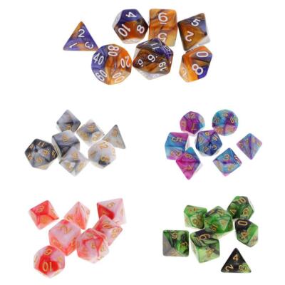 7x Polyedrische Würfel zweifarbig D20 D12 D10 D8 D6 für Dungeons & Dragoner RPG