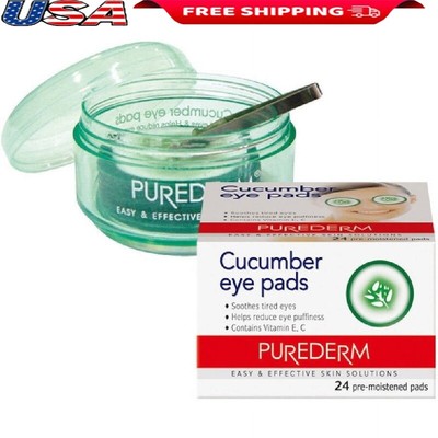 Cucumber Eye Pads 24 Count Soothing Moisturizing Puffiness Reducing Vitamin E C