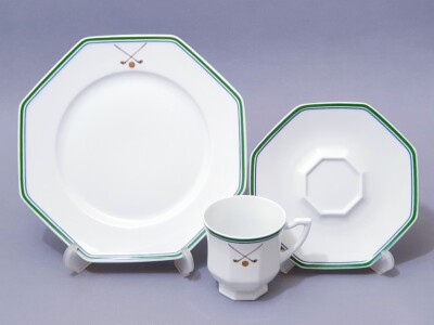 Ancienne Royale Limoges Dekor Golf 3-tlg. Mokka Gedeck um 1980 - 8 verfügbar
