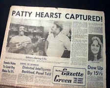 (2) PATTY HEARST Symbionese Liberation Army CAPTURE & Guilty 1975-6 Newspapers