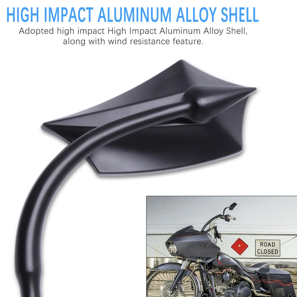 Par de espejos retrovisores laterales negros para Kawasaki Vulcan VN S 650 900 2000 1500 Foto 4 de 4