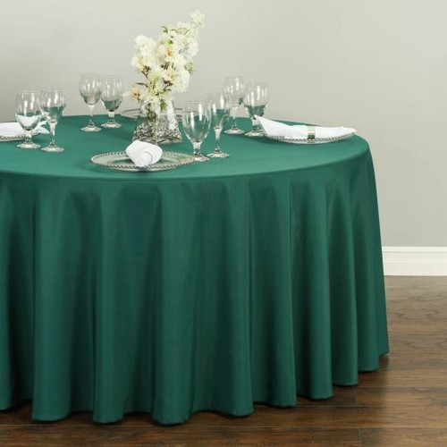 120 in. Round Polyester Tablecloth for 60 in. Table, 33 Colors for Wedding Party - Picture 8 of 135