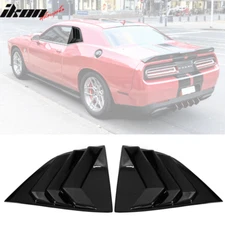 For 08-23 Dodge Challenger XE V3 Gloss Black Side Window Louver Scoop Vent Cover