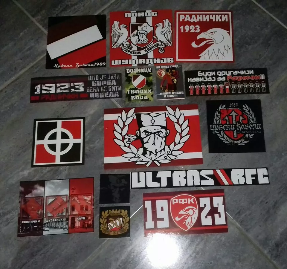 12 x Football Ultras Stickers Radnički Kragujevac-DEVILS