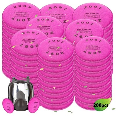 200pcs( 100 Pack)2097 P100 Particulate Filter Cotton, Installed on Filter Retai