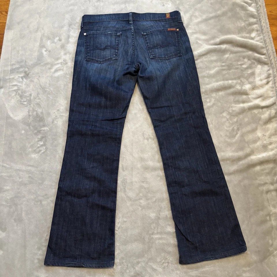 Pantalones de mezclilla Seven 7 For All Mankind para mujer Bootcut azul lavado oscuro talla 29x28 Foto 4 de 4