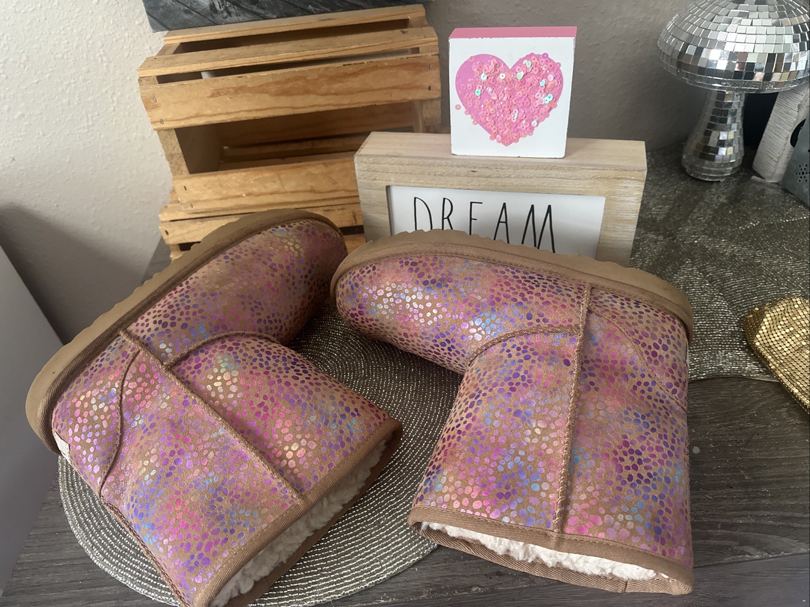 UGG Classic Multi MetallicPrint SuedeLeather Shee… - image 14