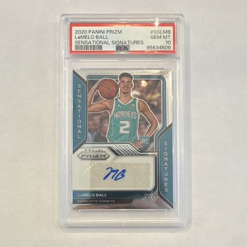2020-21 Panini Prizm Sensational Signatures LaMelo Ball Rookie Auto #SS-LMB PSA…