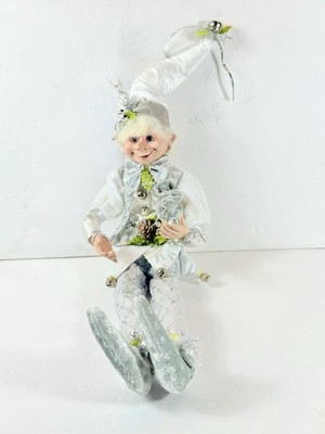 ROBERT STANLEY HOME COLLECTION CHRISTMAS SILVER SUIT ELF POSEABLE DOLL 16 