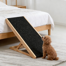Dog Ramp for Couch or Bed, Folding Wooden Pet Ramp with Anti-Slip Mat Side Rails