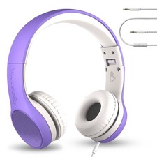 Connect Style On-Ear Kids Headphones with Microphone   Purple