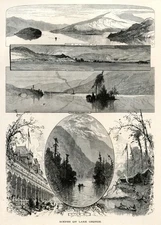  Lake George, New York, Historic America, 1870s Antique Engraving