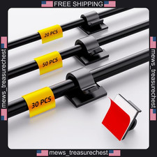 Cable Organizer Clips Assorted Sizes 100 Pack for Wires and Cables