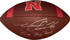 Nebraska Cornhuskers Neil Smith Signed Brown Logo Football JSA Certified