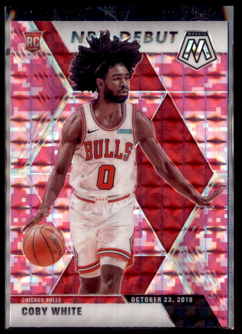 2019 Panini Mosaic Pink Camo Prizm Coby White Chicago Bulls #264 New Debut