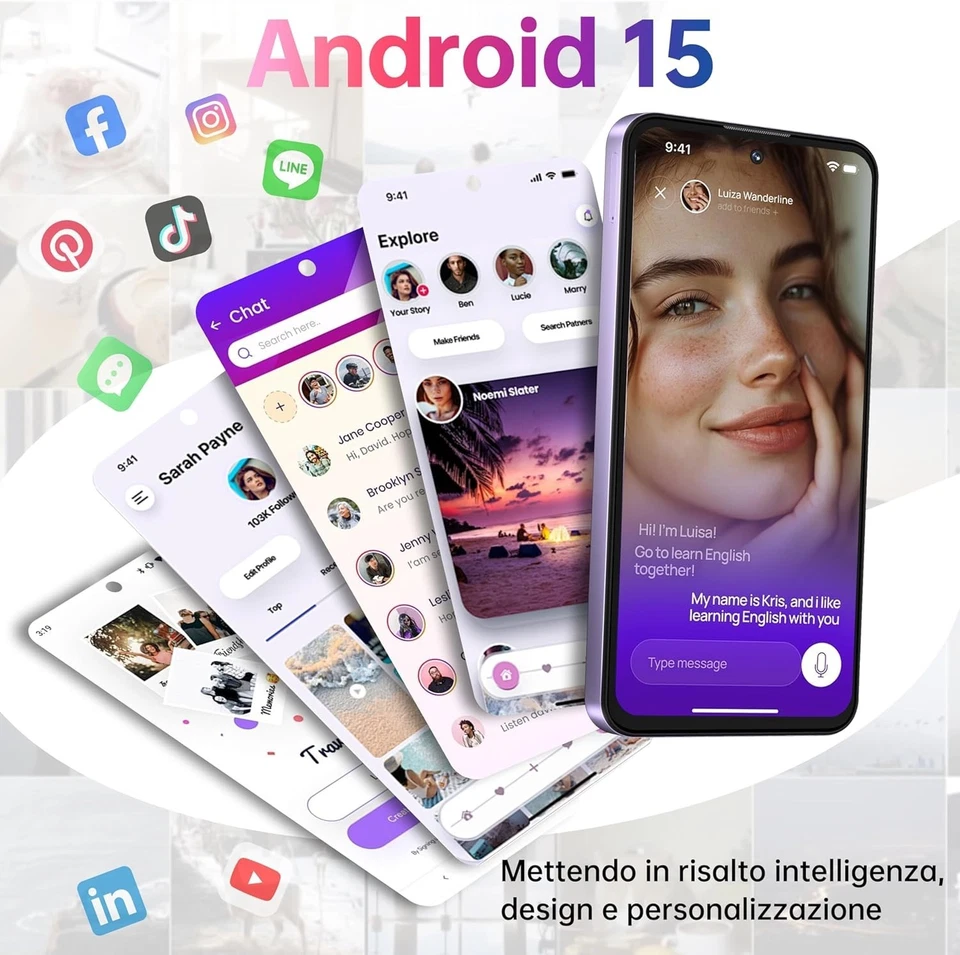 OUKITEL C69 Smartphone Android 15 7.2" HD+ Schermo Grande 16GB+128GB 4G Dual SIM - Immagine 2 di 4