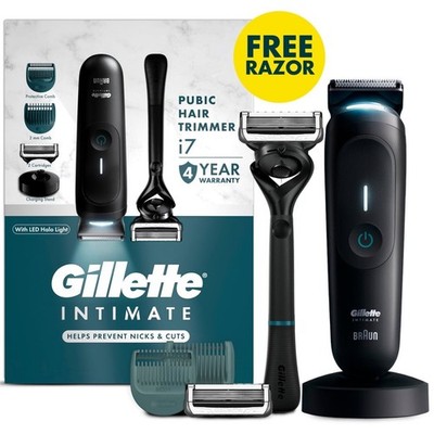 Gillette i7 Intimate Men s Premium Pubic Hair Trimmer, with Intimate Razor, Body