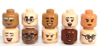 Lego 10 Light Dark Flesh Brown Head Heads For Girl Boy Minifigure Figure Set A