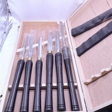 Juego de 6 piezas de cinceles para torno de madera HSS herramientas para torneado de madera caja de almacenamiento para acabado de torno