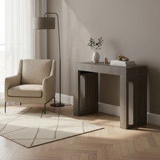 Tavolo Consolle Allungabile Ingresso 45-300 X 90 cm Taupe DecHome