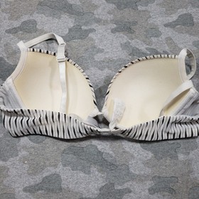 La Perla Bra Womens 38B White Black Striped Underwire